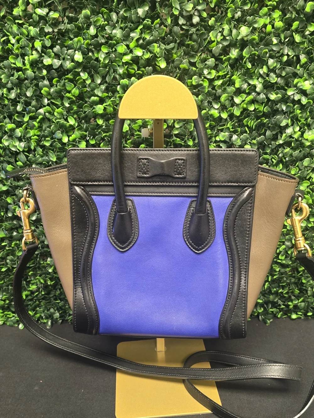 Celine Nano Luggage Bag Tricolor Leather Mini- Preloved Condition